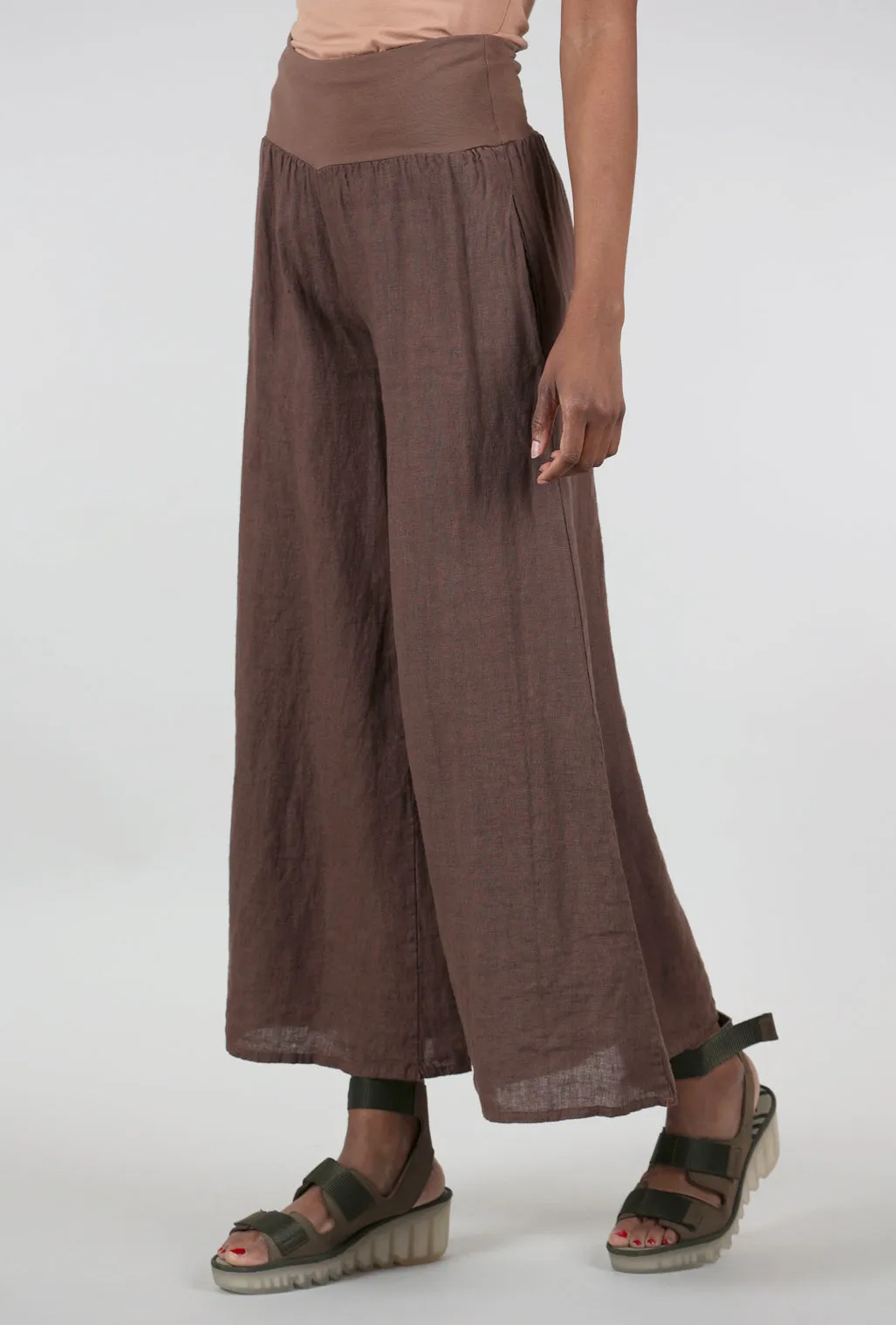 Linen Palazzo Pant, Caffe