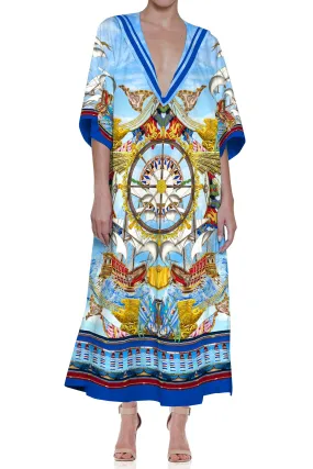 Nautical Flair Print Long Dresses