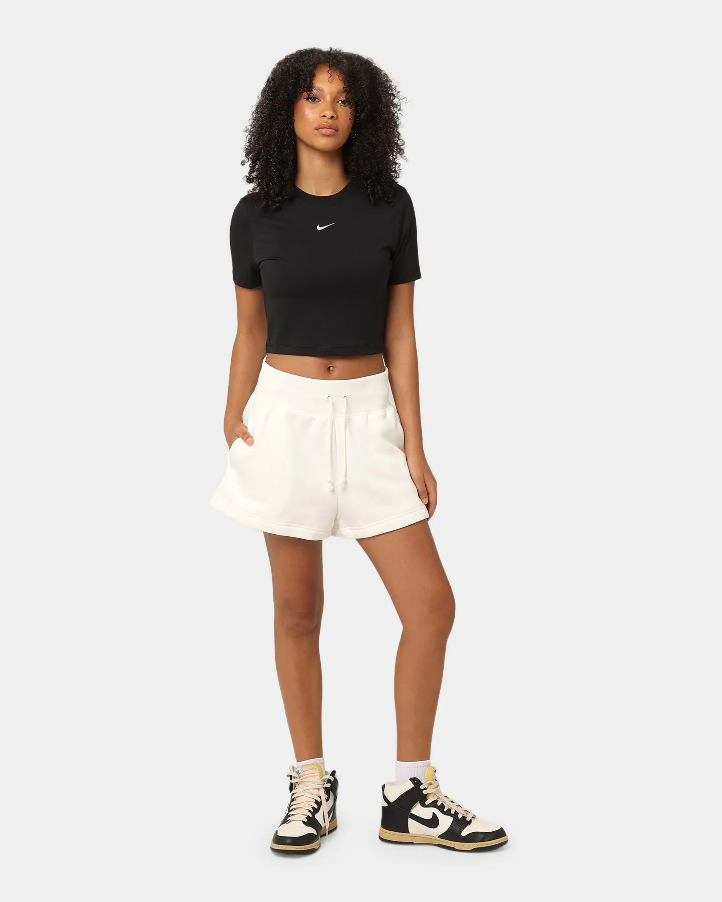 Nike Women's Nike Sportswear Style Fleece High-Waisted Shorts Sail/Black