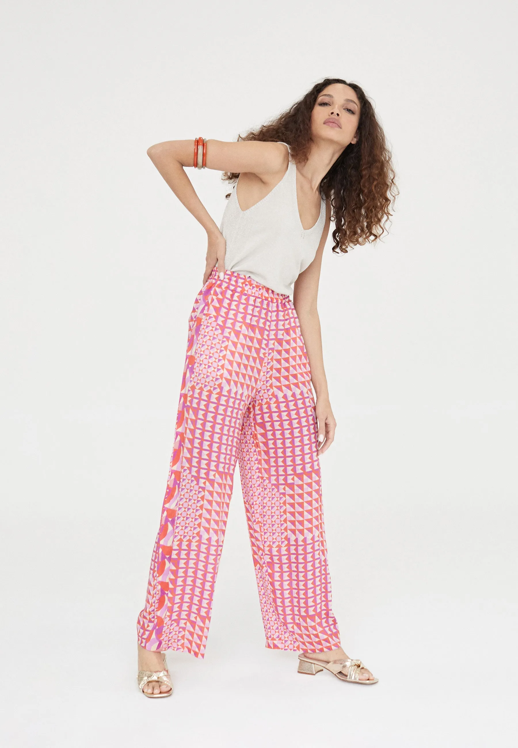 Palazzo trousers with print