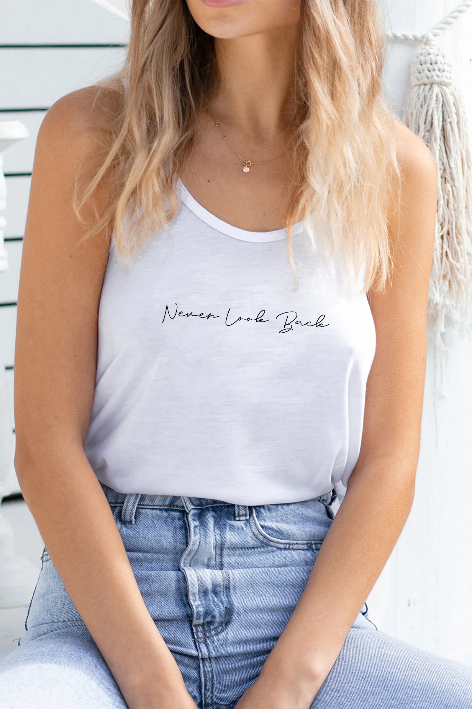 "Never Look Back" Flowy Tank