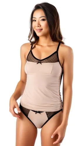 "Silk Magic   Mesh" Contoured Camisole