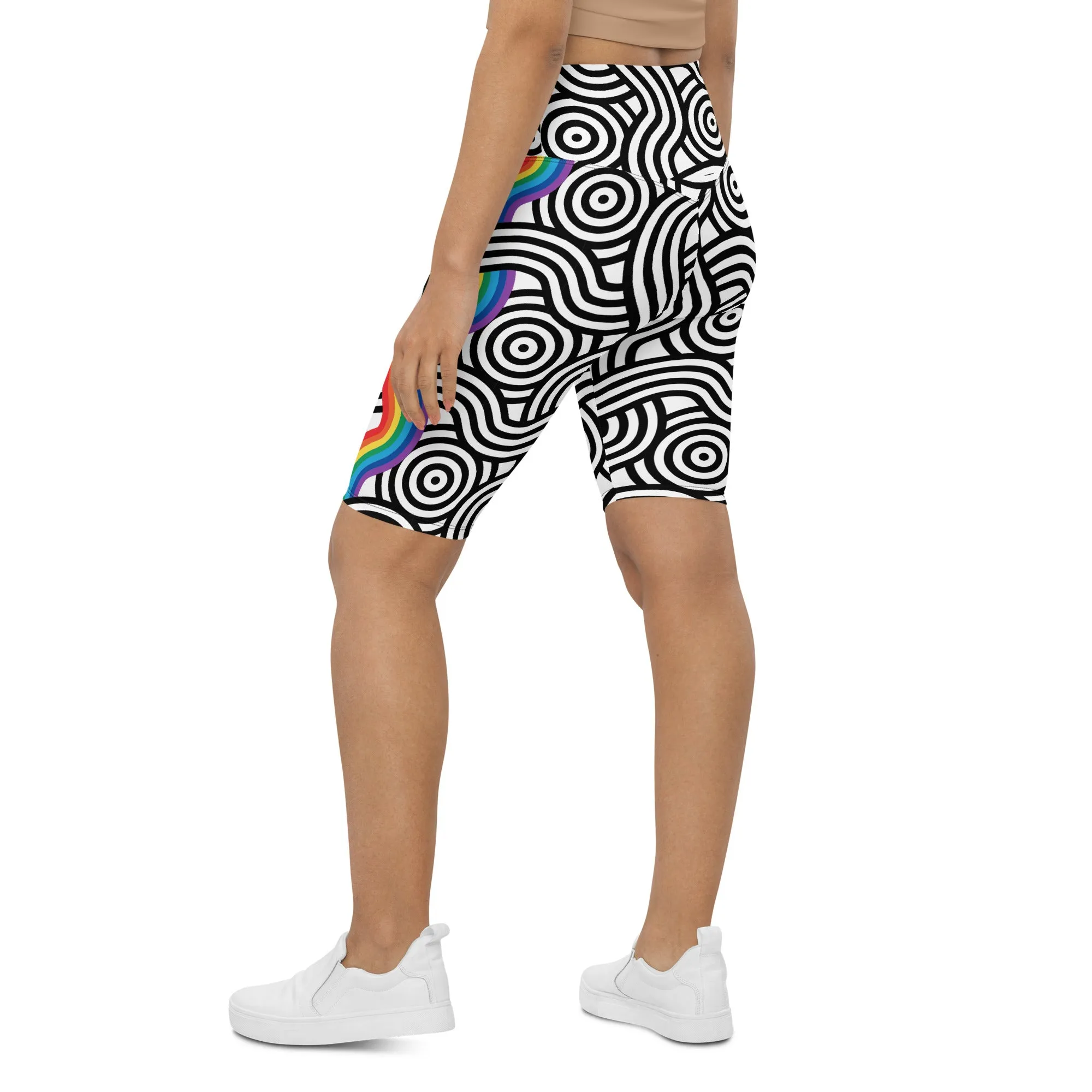 Rainbow Lines Biker Shorts