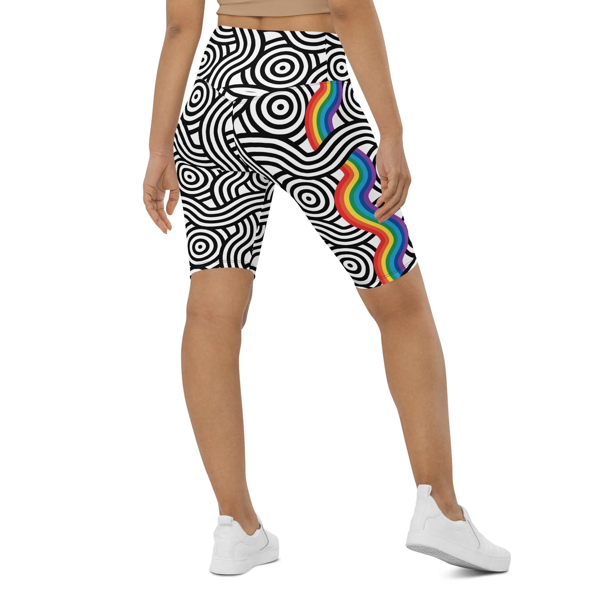 Rainbow Lines Biker Shorts