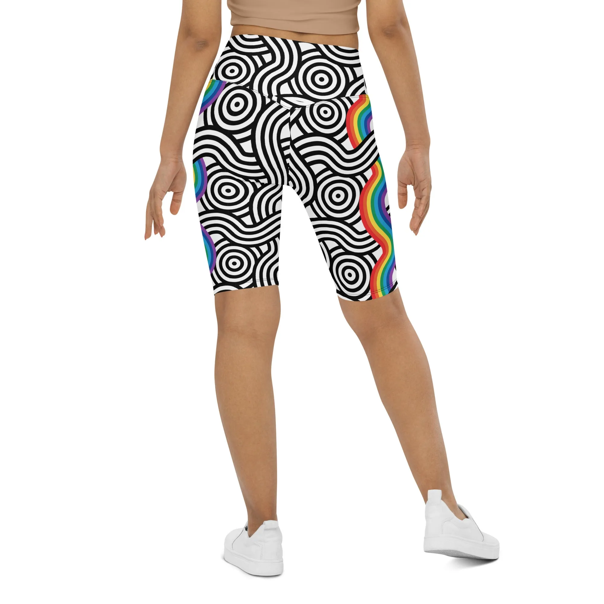 Rainbow Lines Biker Shorts