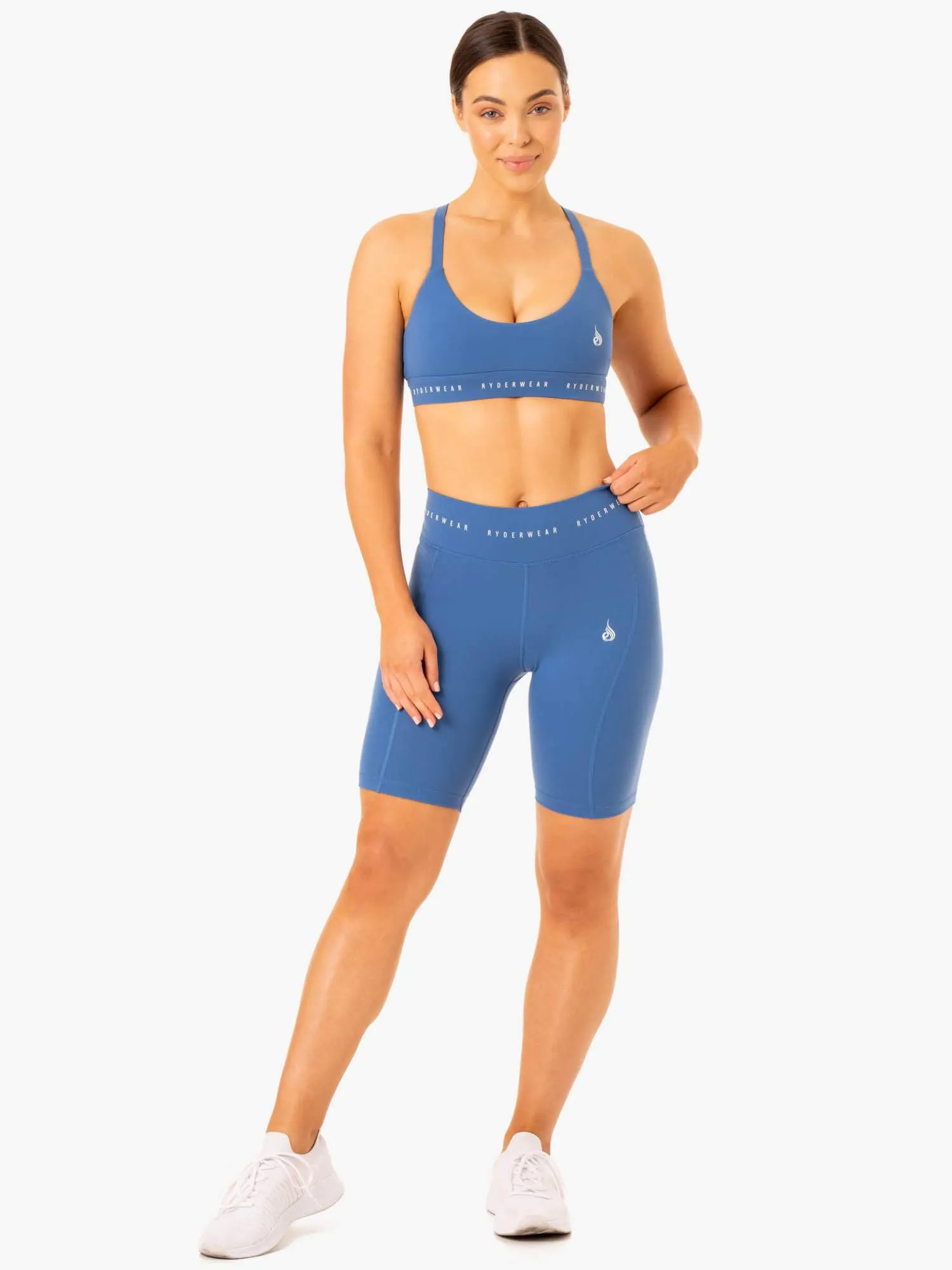 Reflex High Waisted Bike Shorts - Blue