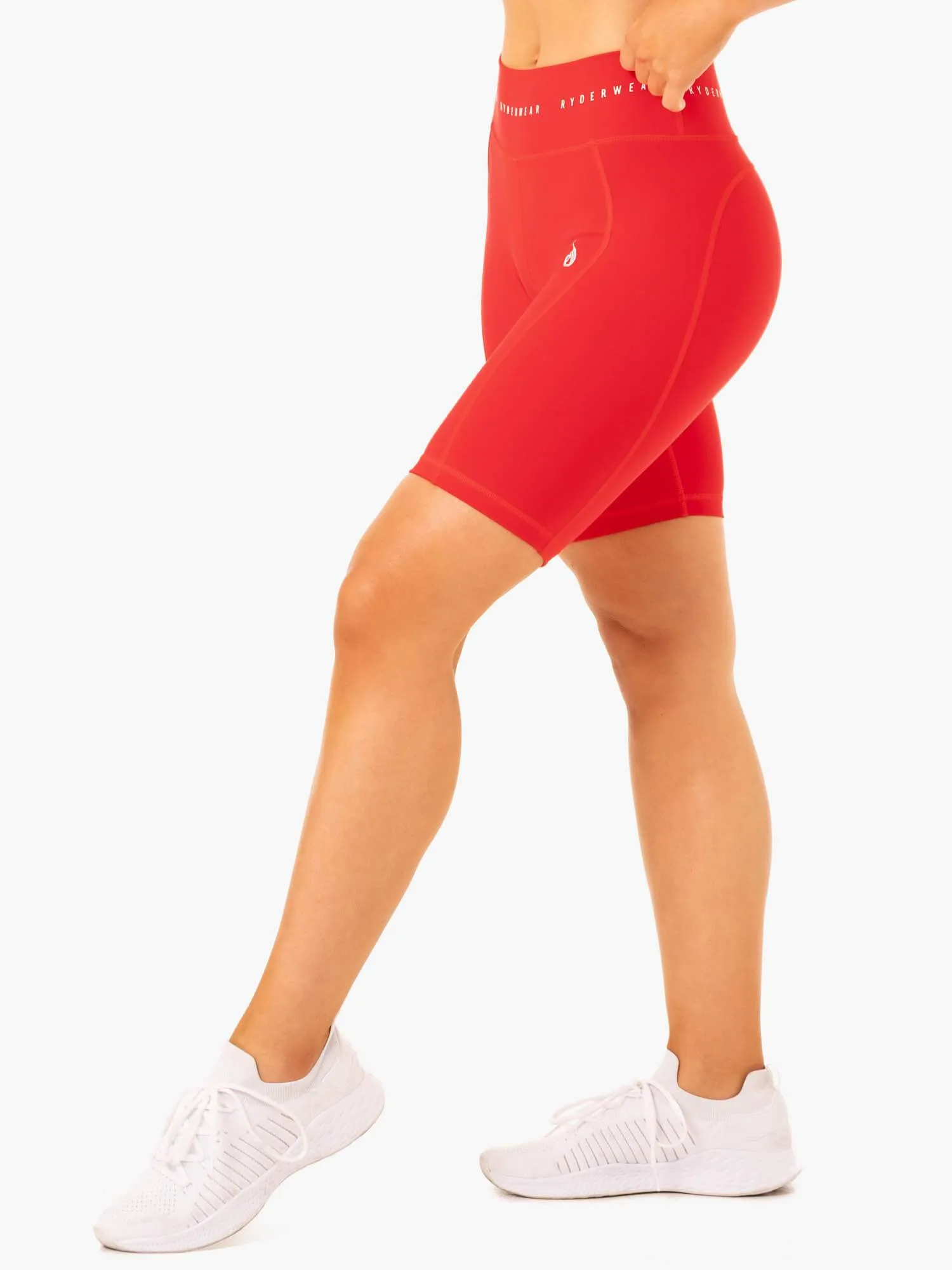 Reflex High Waisted Bike Shorts - Red