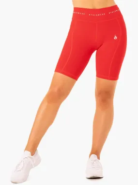 Reflex High Waisted Bike Shorts - Red