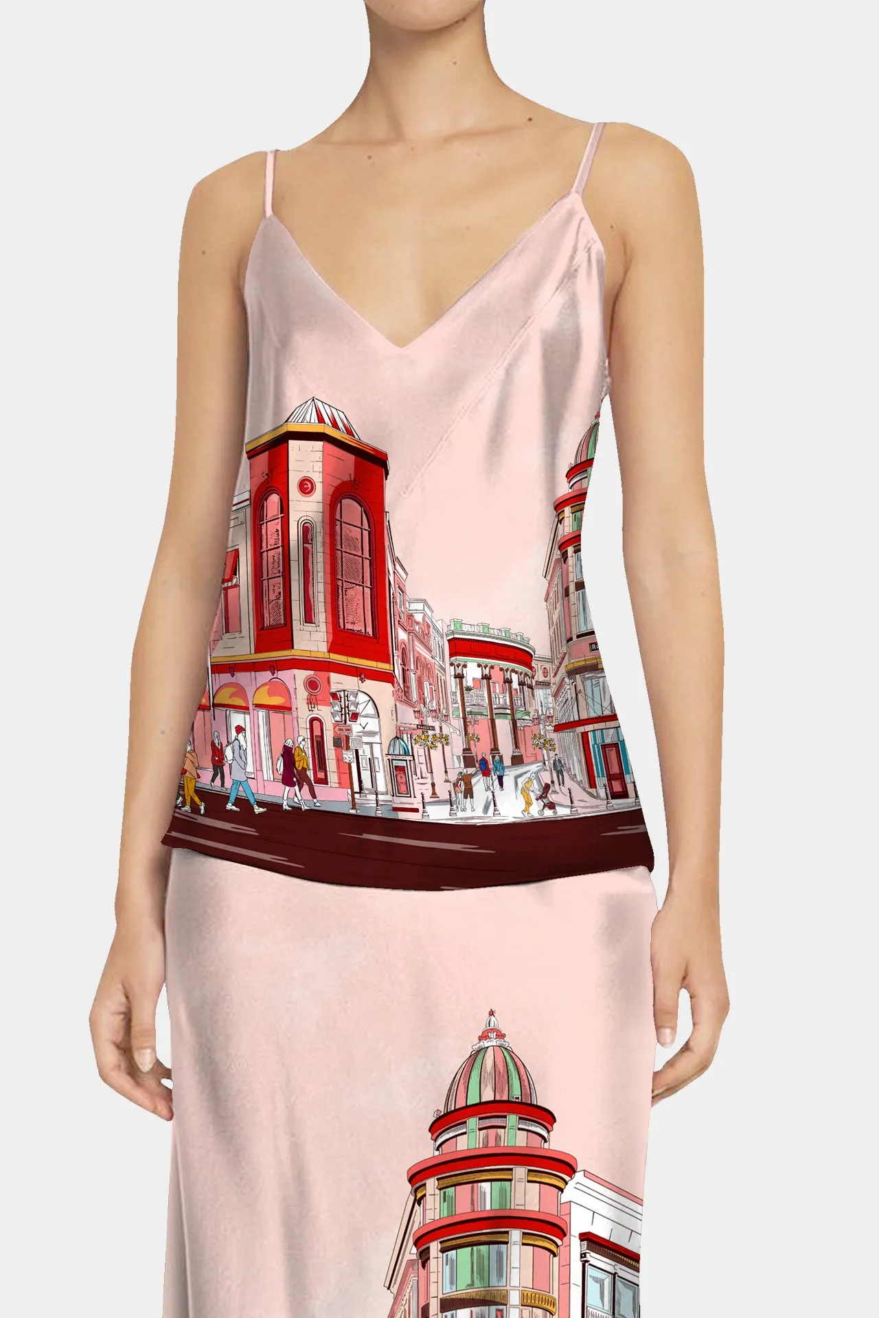 Rodeo Drive Print Red Cami Top