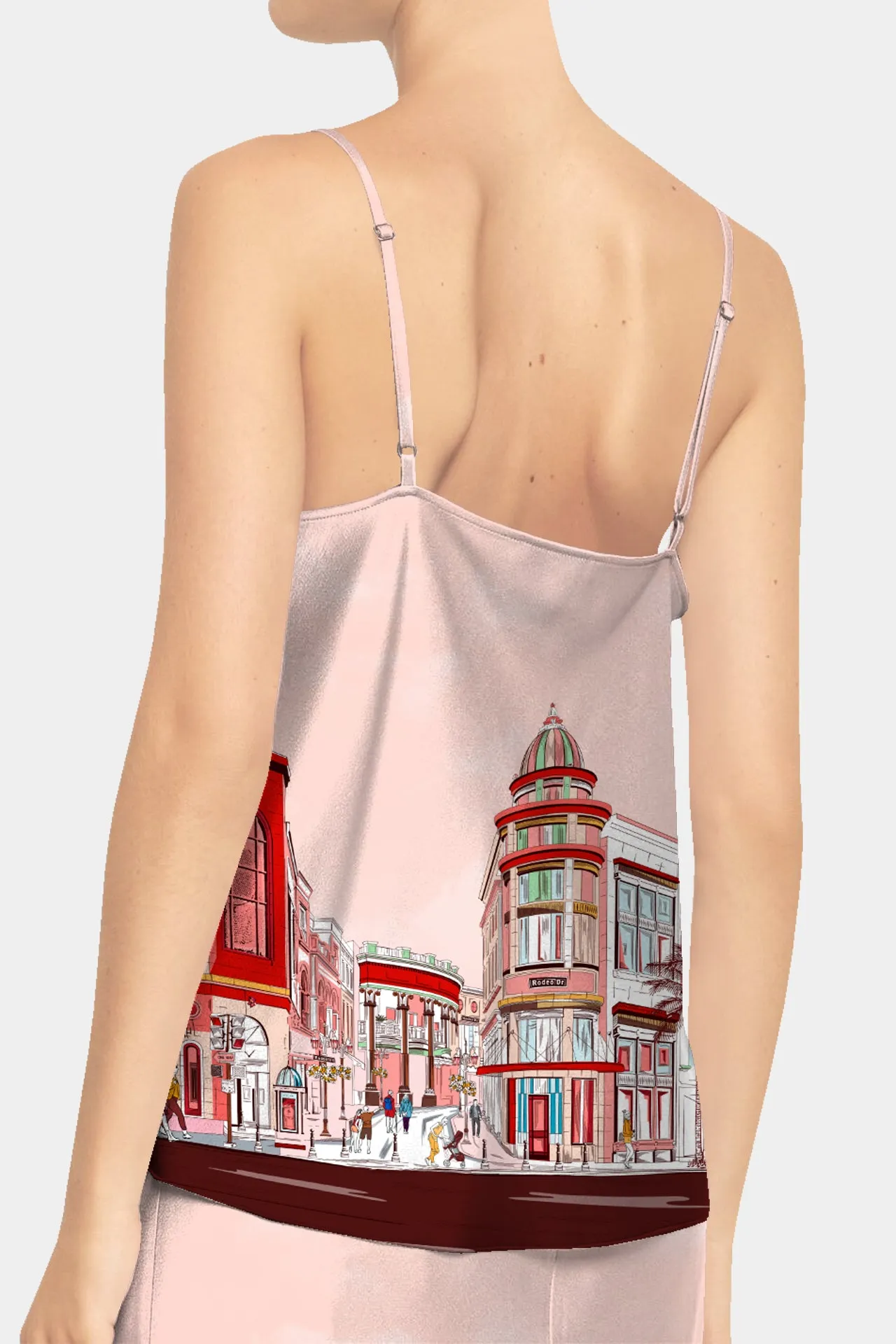 Rodeo Drive Print Red Cami Top