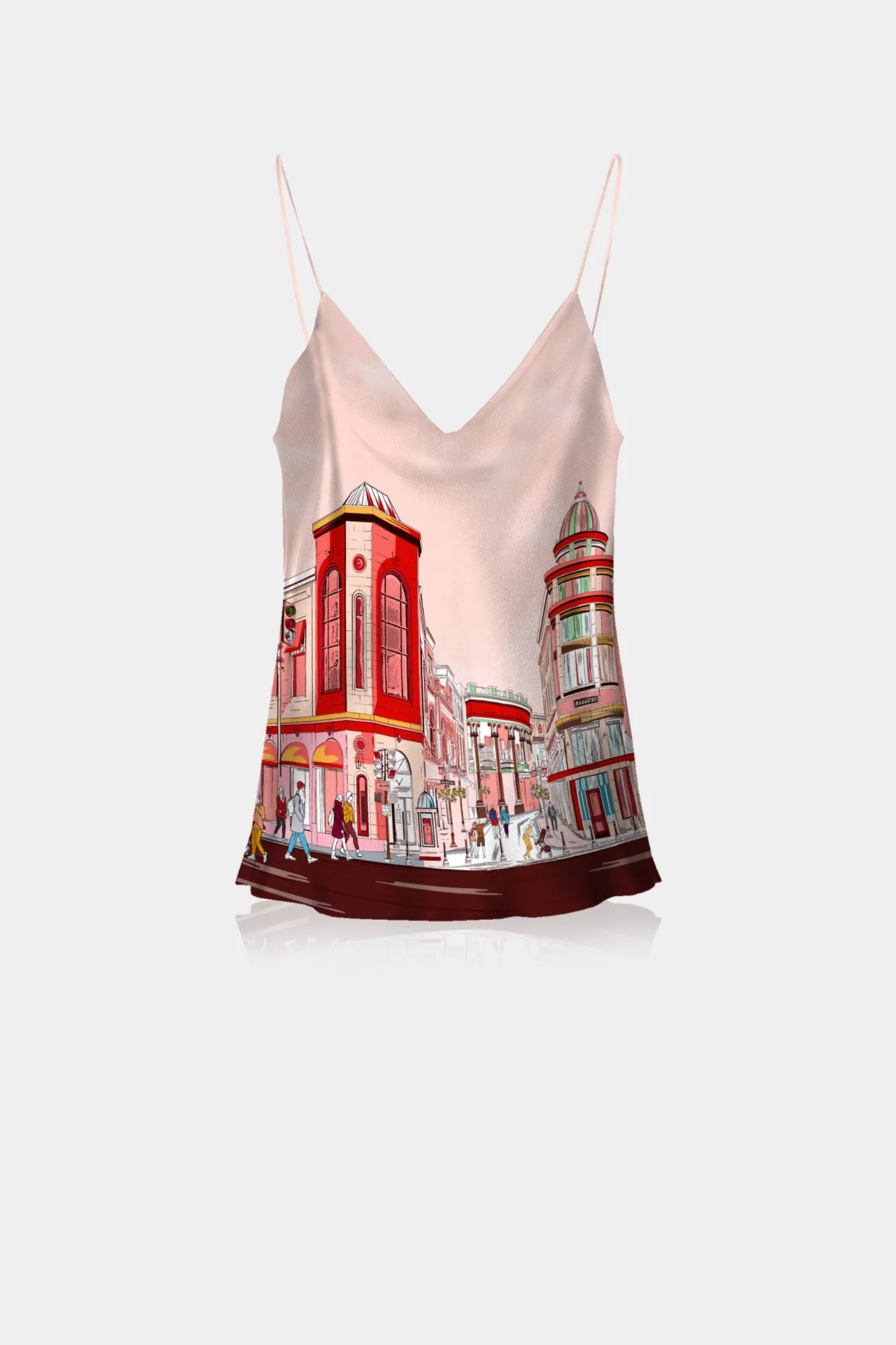 Rodeo Drive Print Red Cami Top