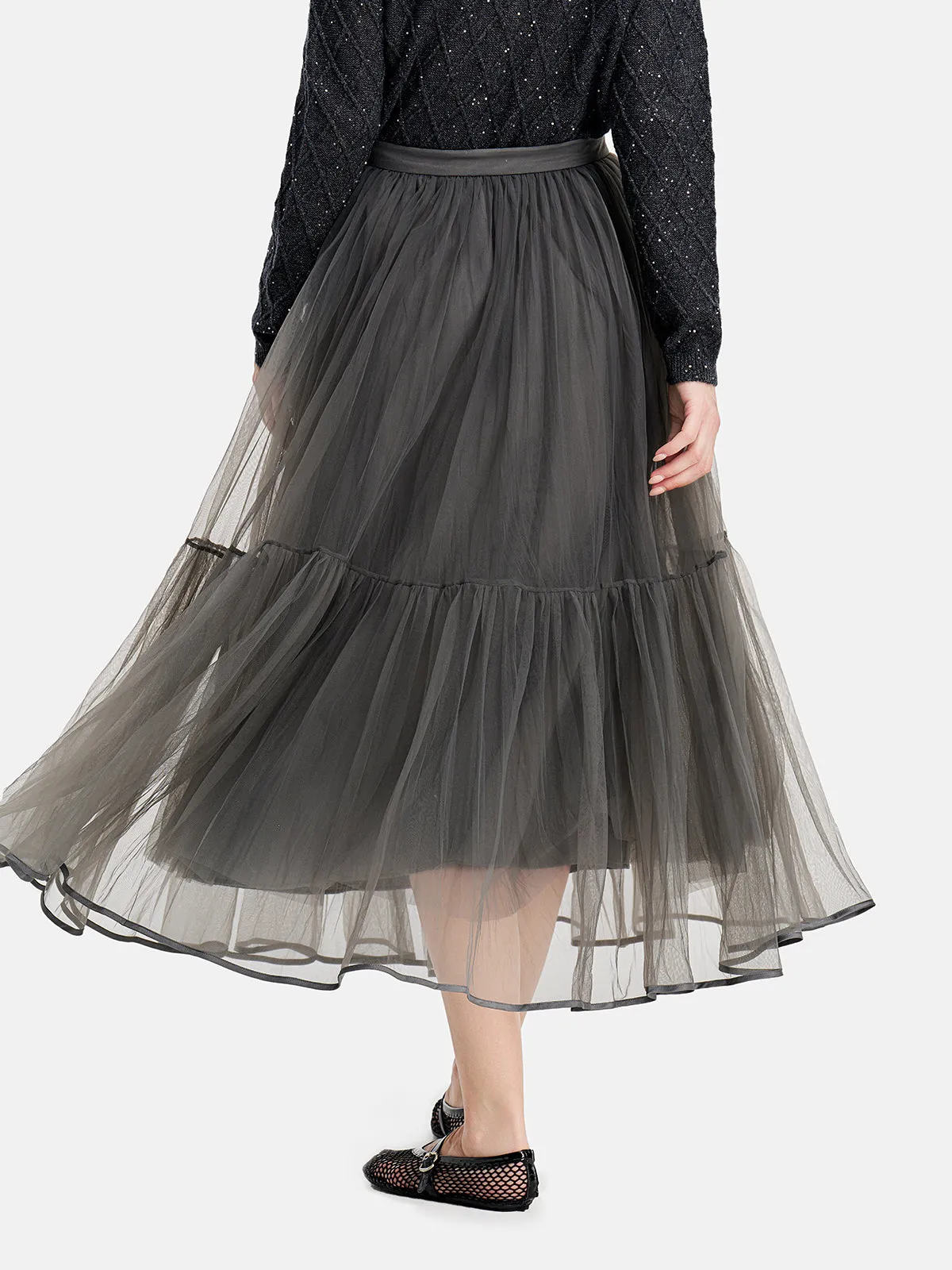 Romantic Flowy Tulle Skirt