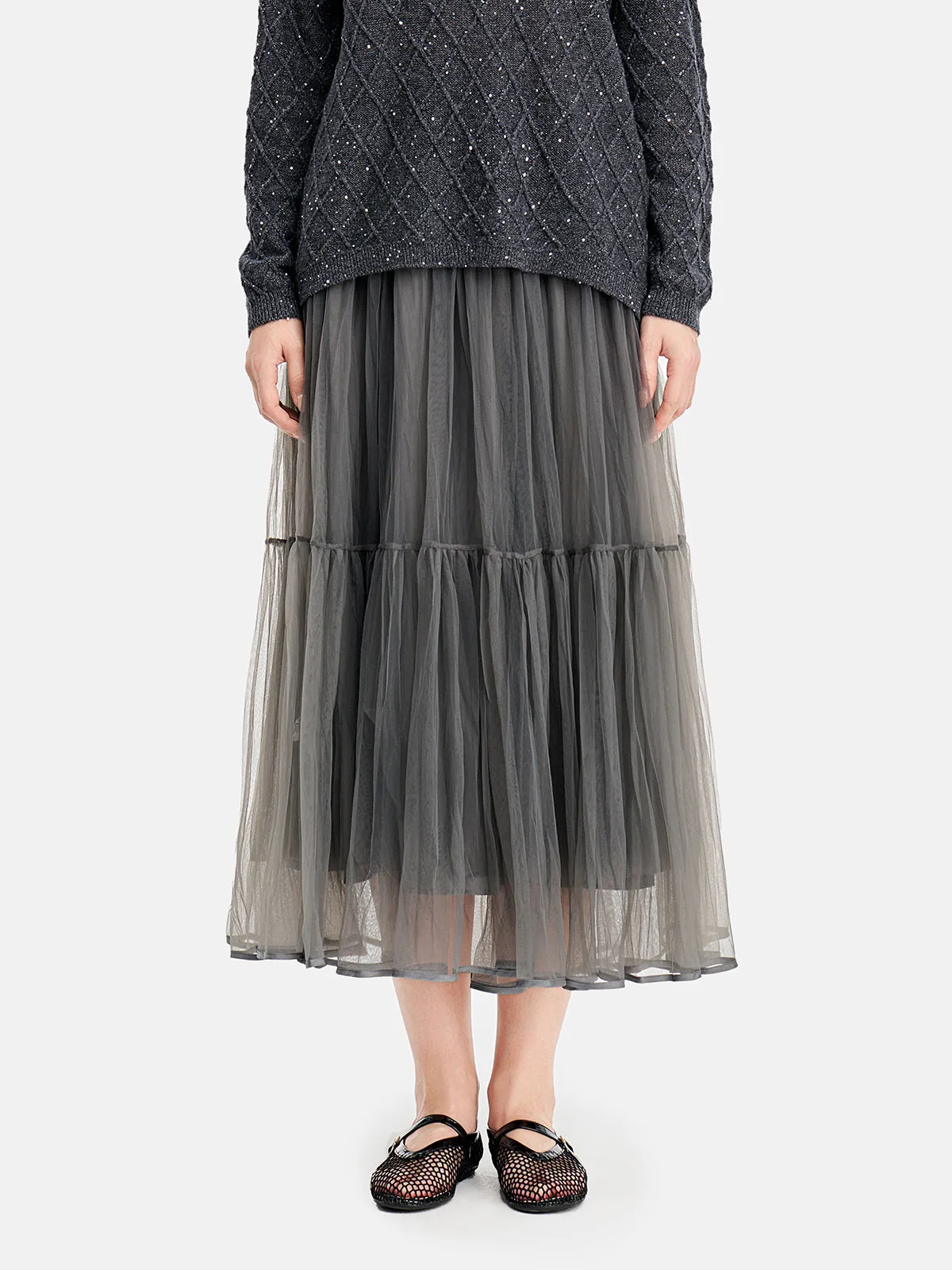 Romantic Flowy Tulle Skirt