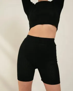 Rookie Black High Waisted Shorts