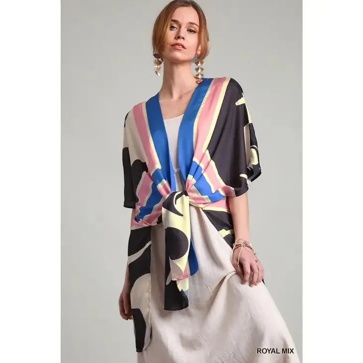 Satin Abstract Kimono