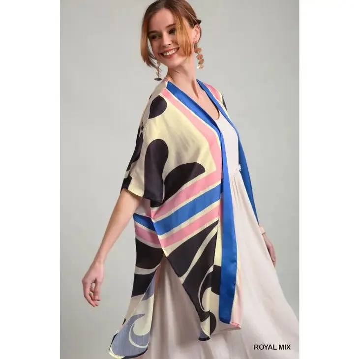 Satin Abstract Kimono