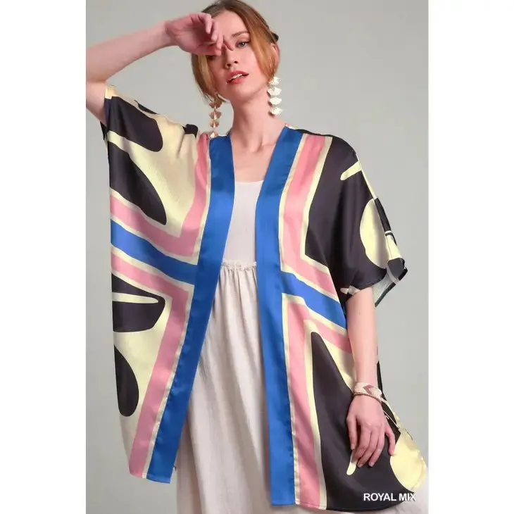 Satin Abstract Kimono