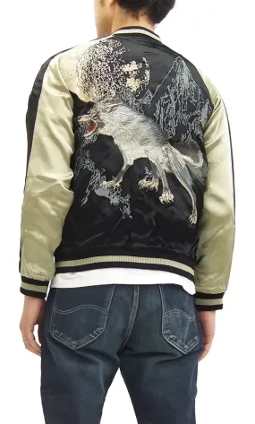 SATORI Japanese Souvenir Jacket Wolf Men's Sukajan GSJR-006 Black/Gold