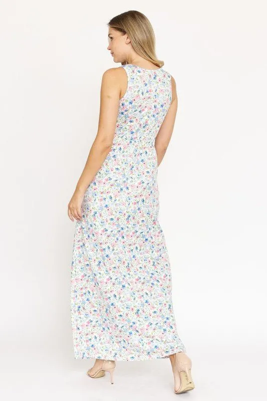 Seeking Summer White Floral Maxi Dres