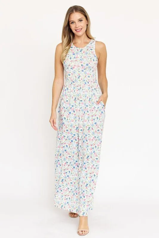 Seeking Summer White Floral Maxi Dres