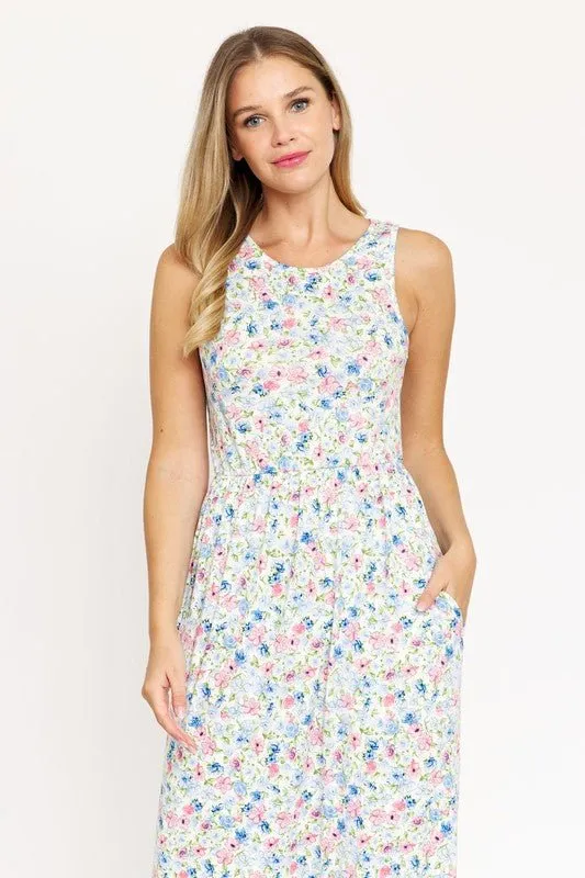 Seeking Summer White Floral Maxi Dres