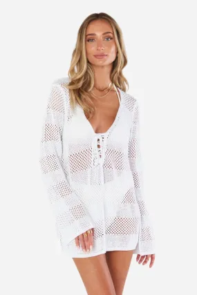 Show Me Your Mumu Come Around Coverup in White Crochet