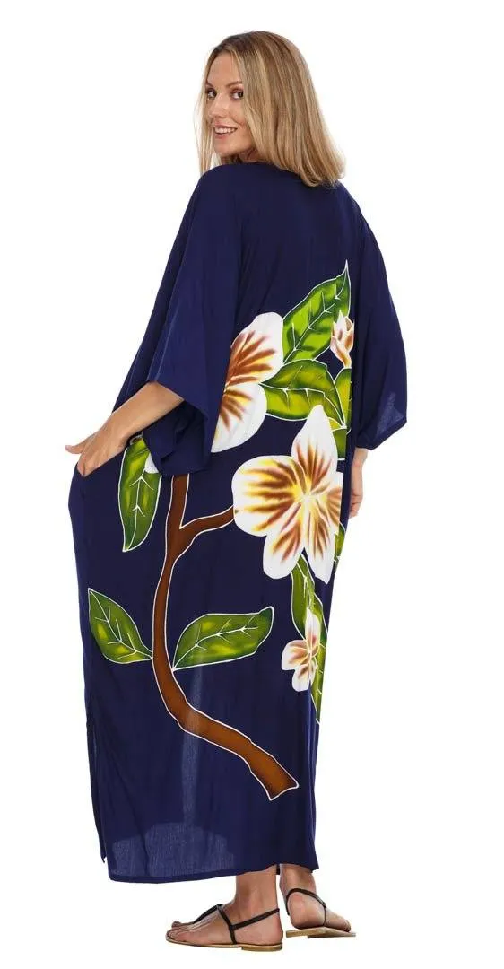 SHU-SHI Women's Kimono Cardigan - Floral Robe Beach Cover-Up, Open Front, One Size