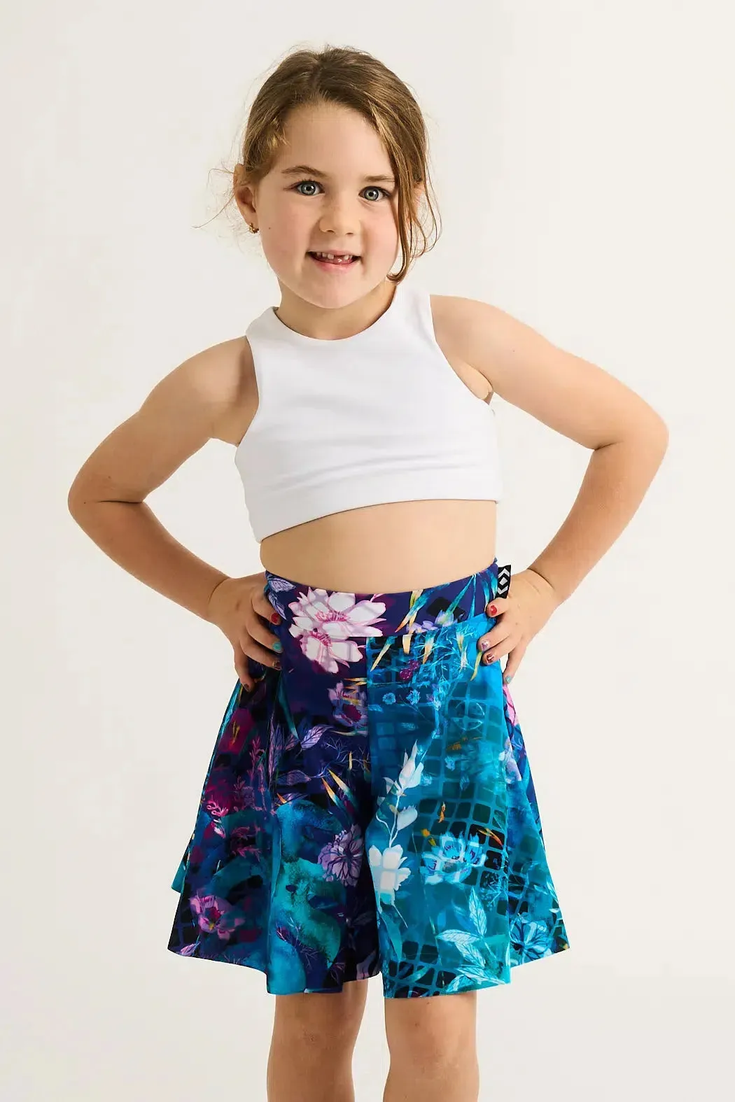 Silky Kids Basketball Palazzo Short - Mermaid Mafia