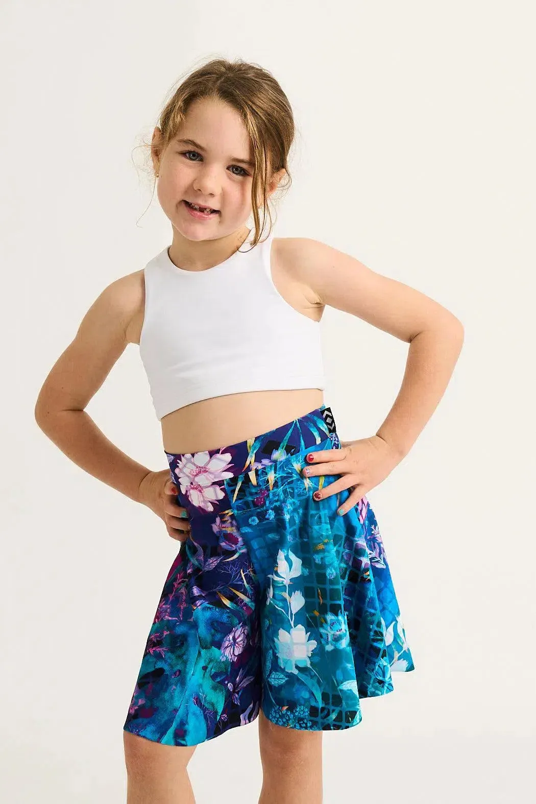 Silky Kids Basketball Palazzo Short - Mermaid Mafia