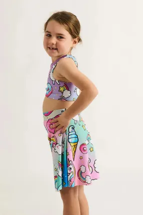 Silky Kids Basketball Palazzo Short - Unicorn