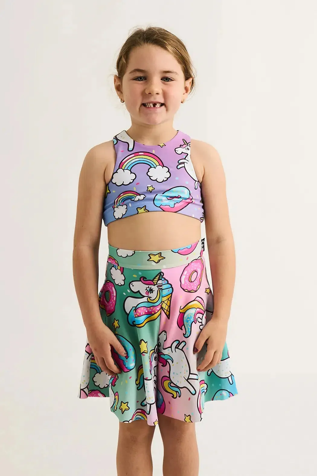 Silky Kids Basketball Palazzo Short - Unicorn