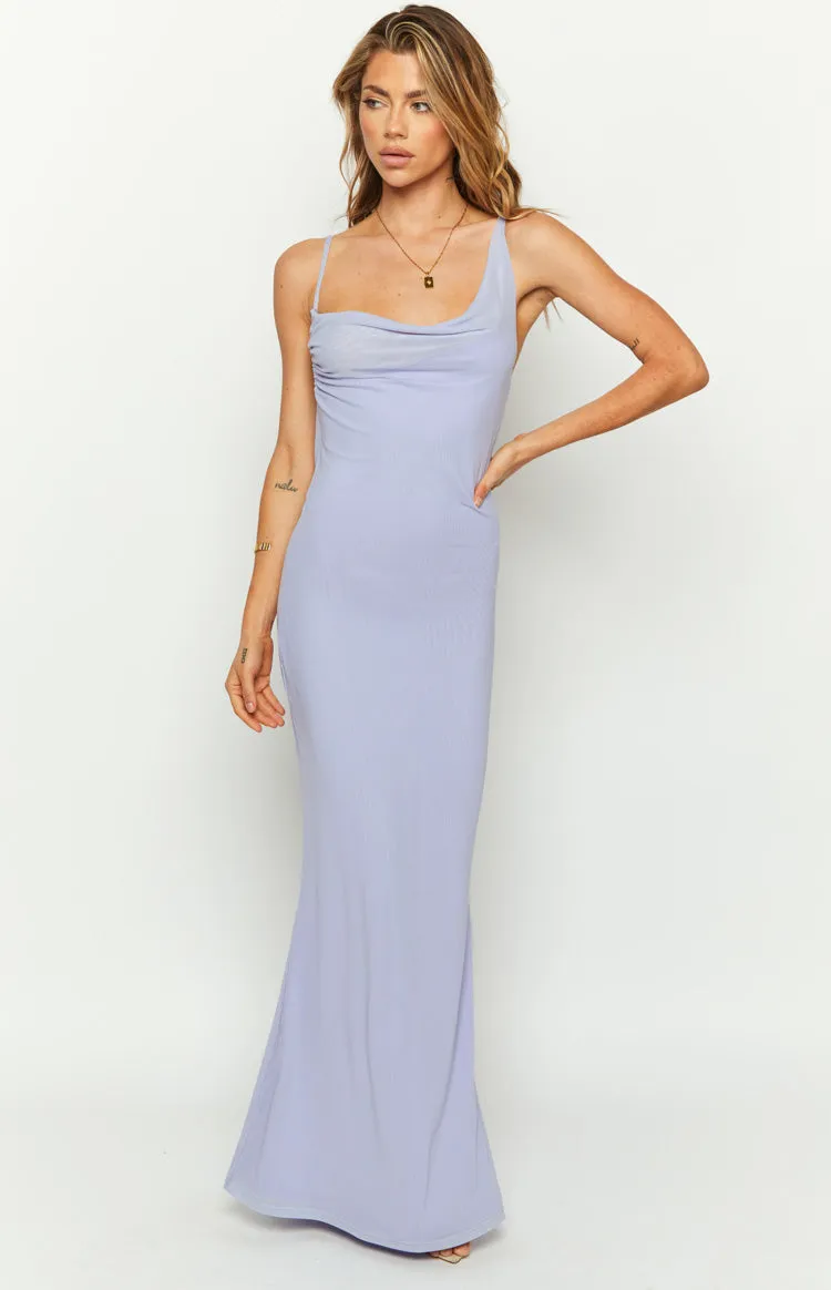 So Lovely Lilac Mesh Maxi Dress