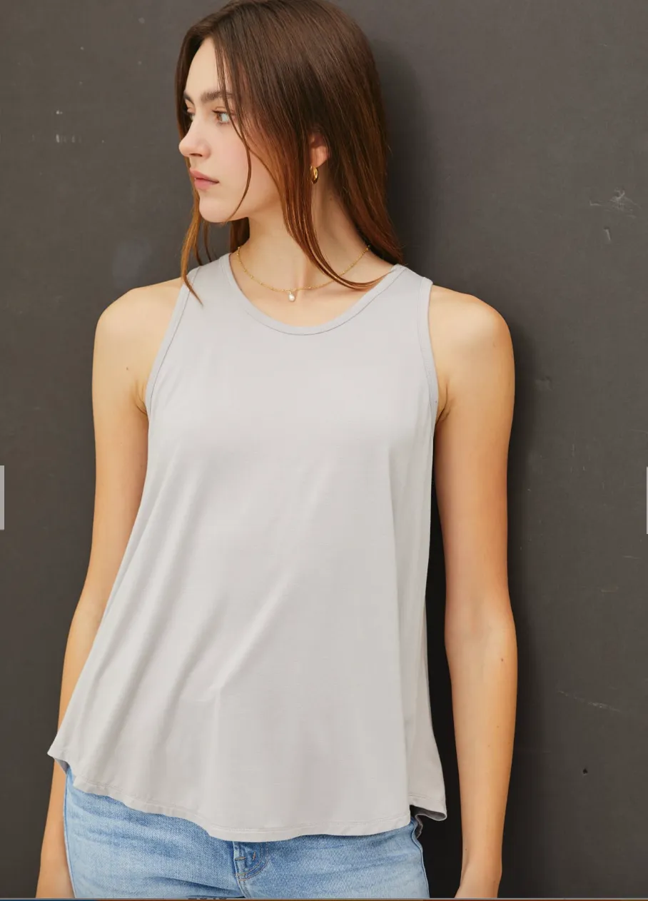 Soft Flowy Round Neck Tank Top