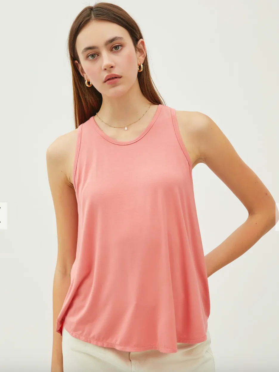 Soft Flowy Round Neck Tank Top