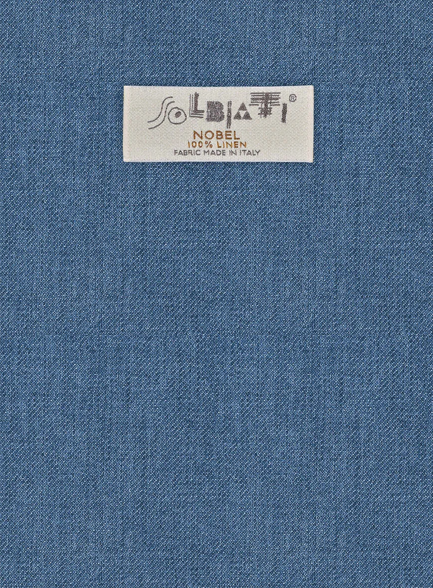 Solbiati Twill Stone Blue Linen Pants