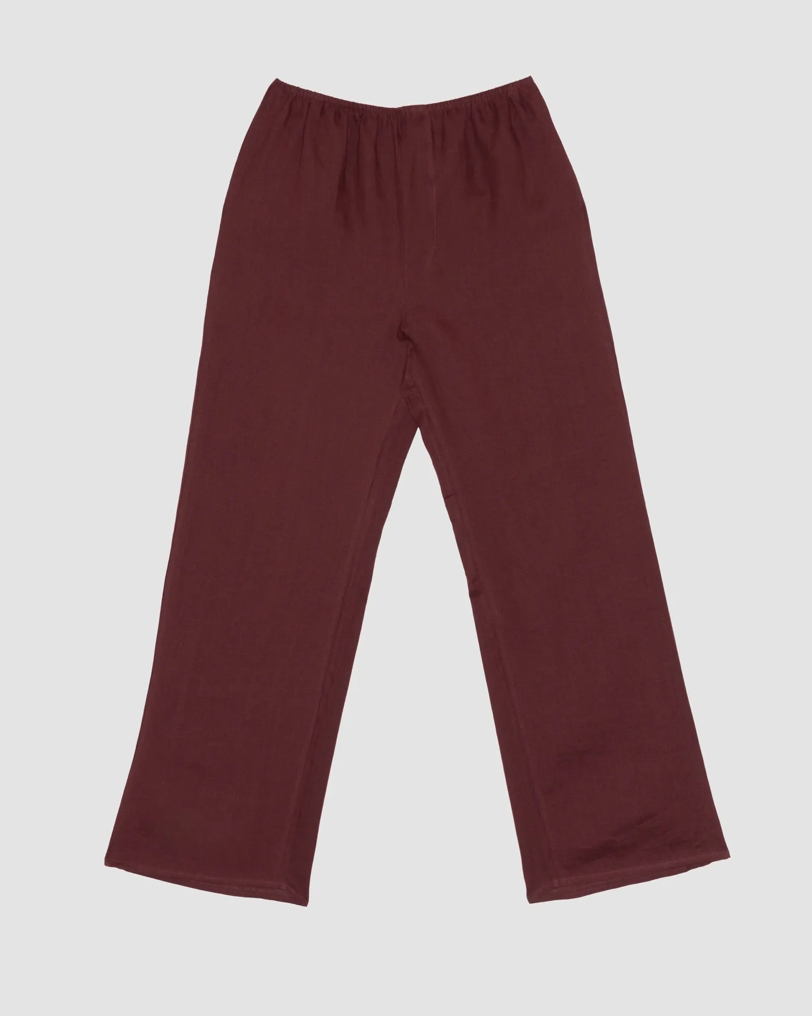 Stoa Pants - Fine Linen - Stome Burgundy