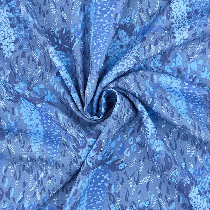 Tammie Green - Fox Glove Blue Rayon Yardage