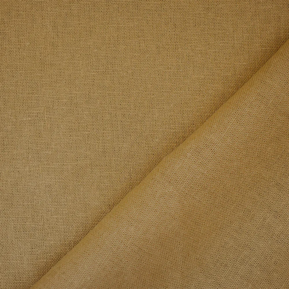 Tan Beige Solid Linen Woven Shirting Fabric