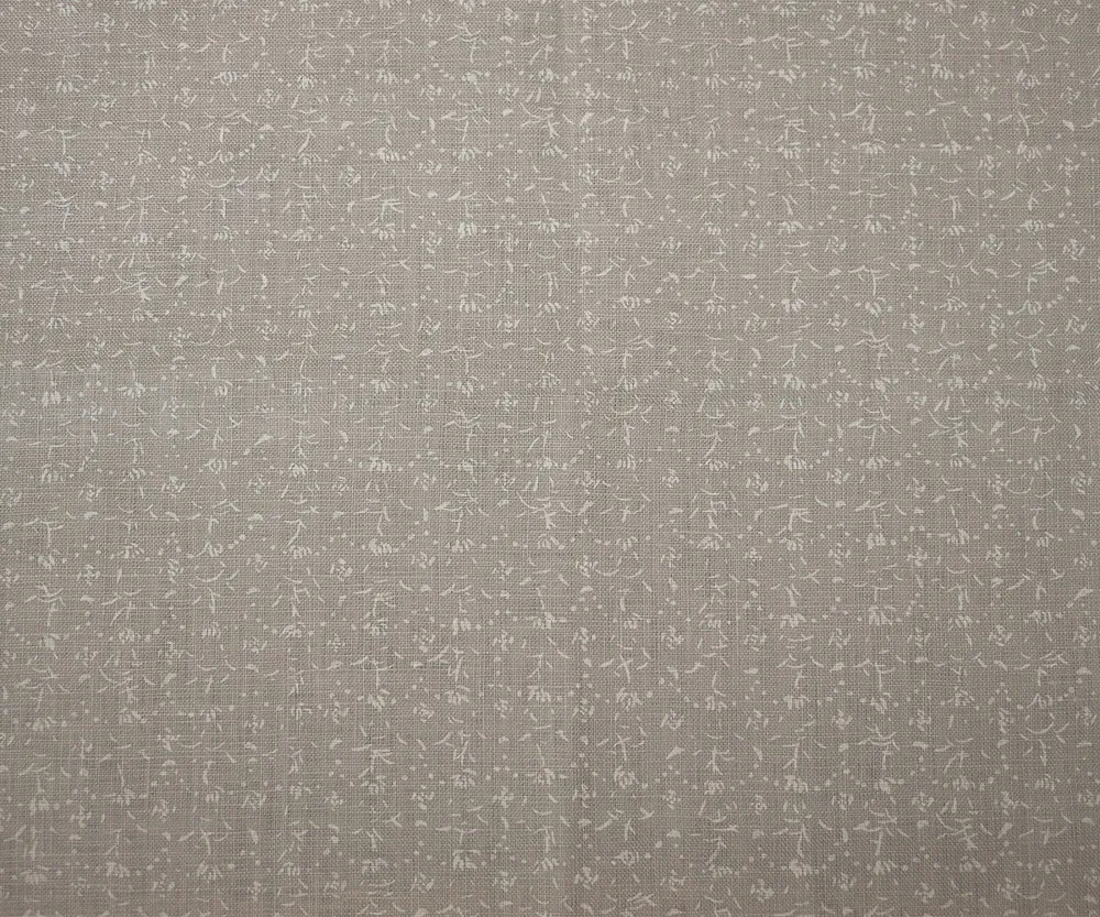 Taupe -White Nani IRO Dainty Abstract Pattern Print Linen Sheeting Fabric