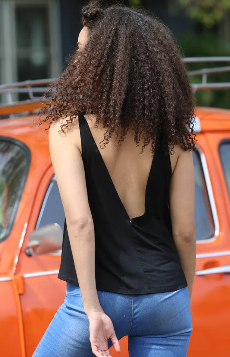 V-Neck Flowy Tank with an Open Back