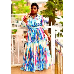 Water Colors Maxi Dress