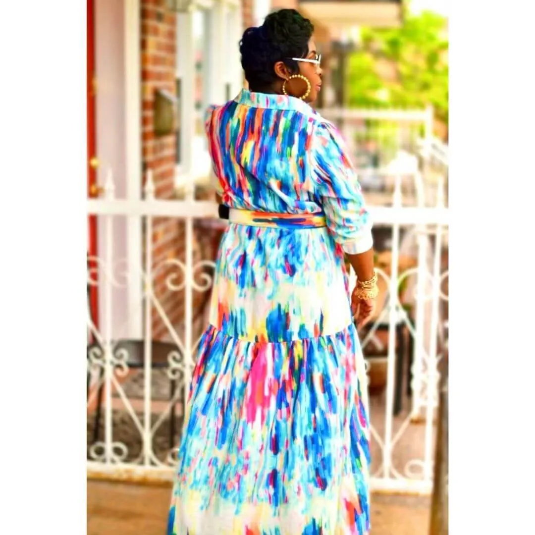 Water Colors Maxi Dress