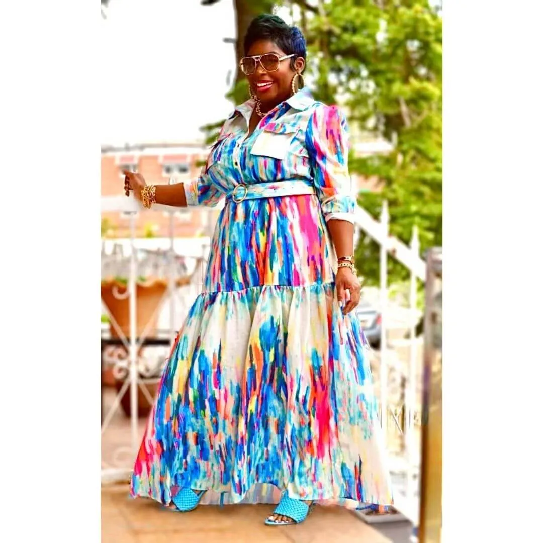 Water Colors Maxi Dress