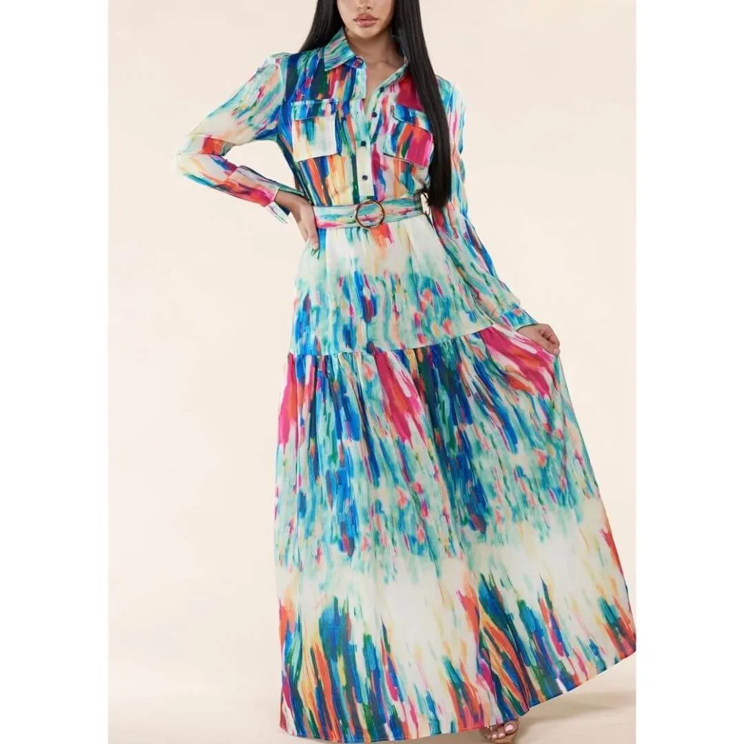 Water Colors Maxi Dress