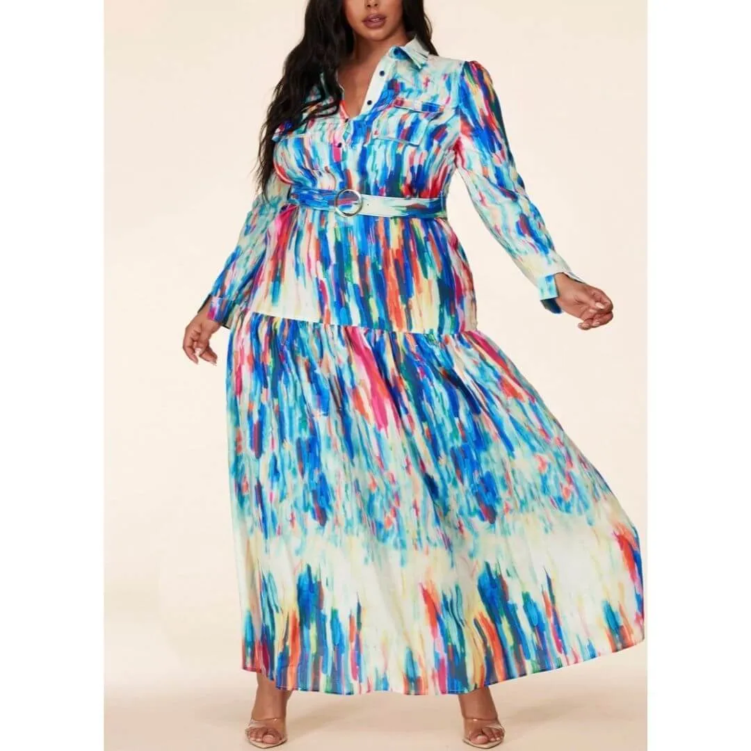 Water Colors Maxi Dress