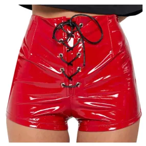 Women's High-Waisted Leather Shorts