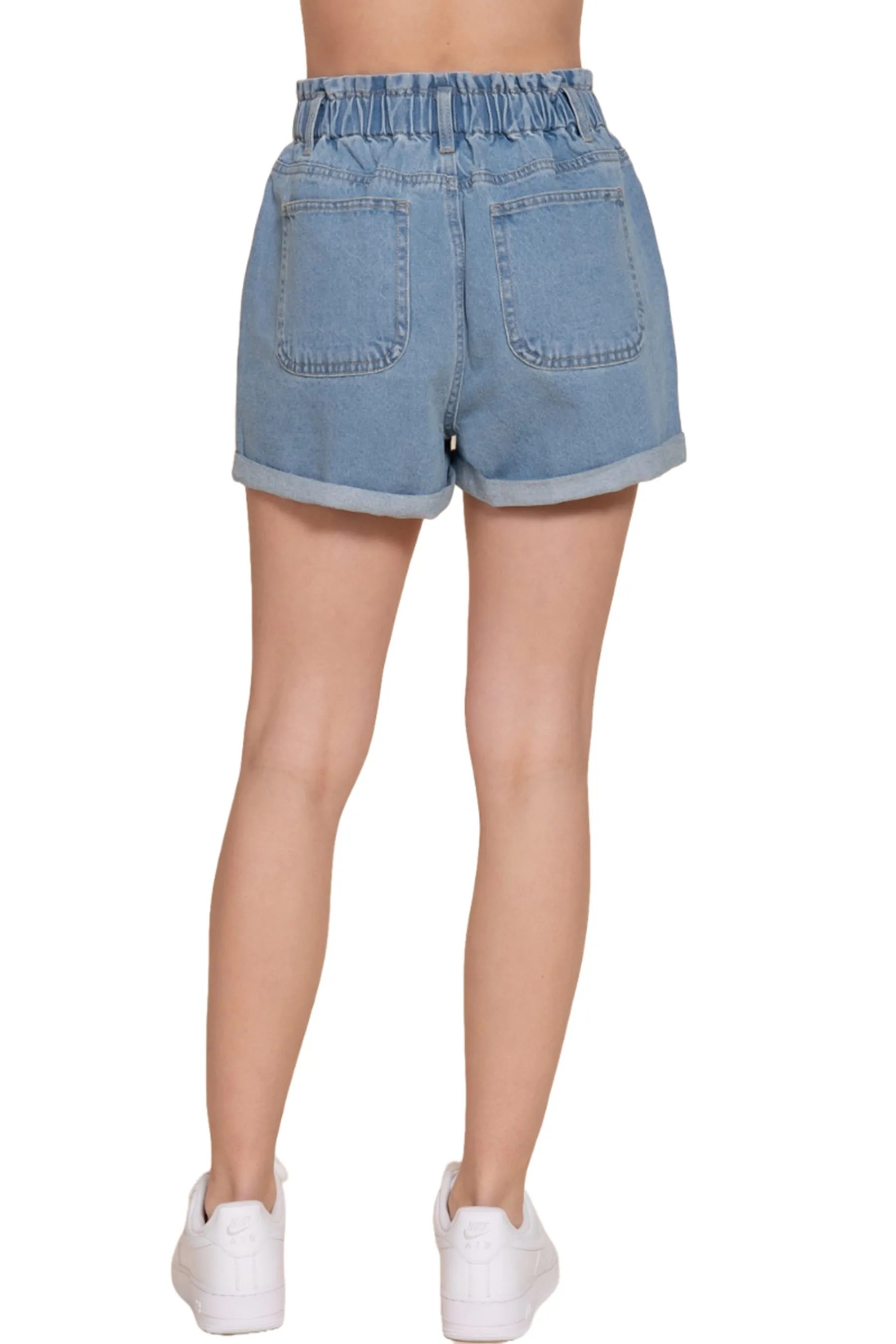 Women's Paper Bag Denim Shorts