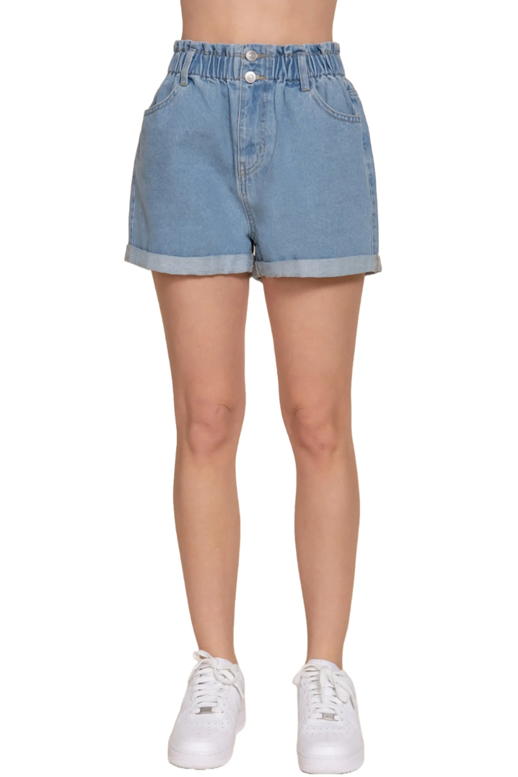 Women's Paper Bag Denim Shorts