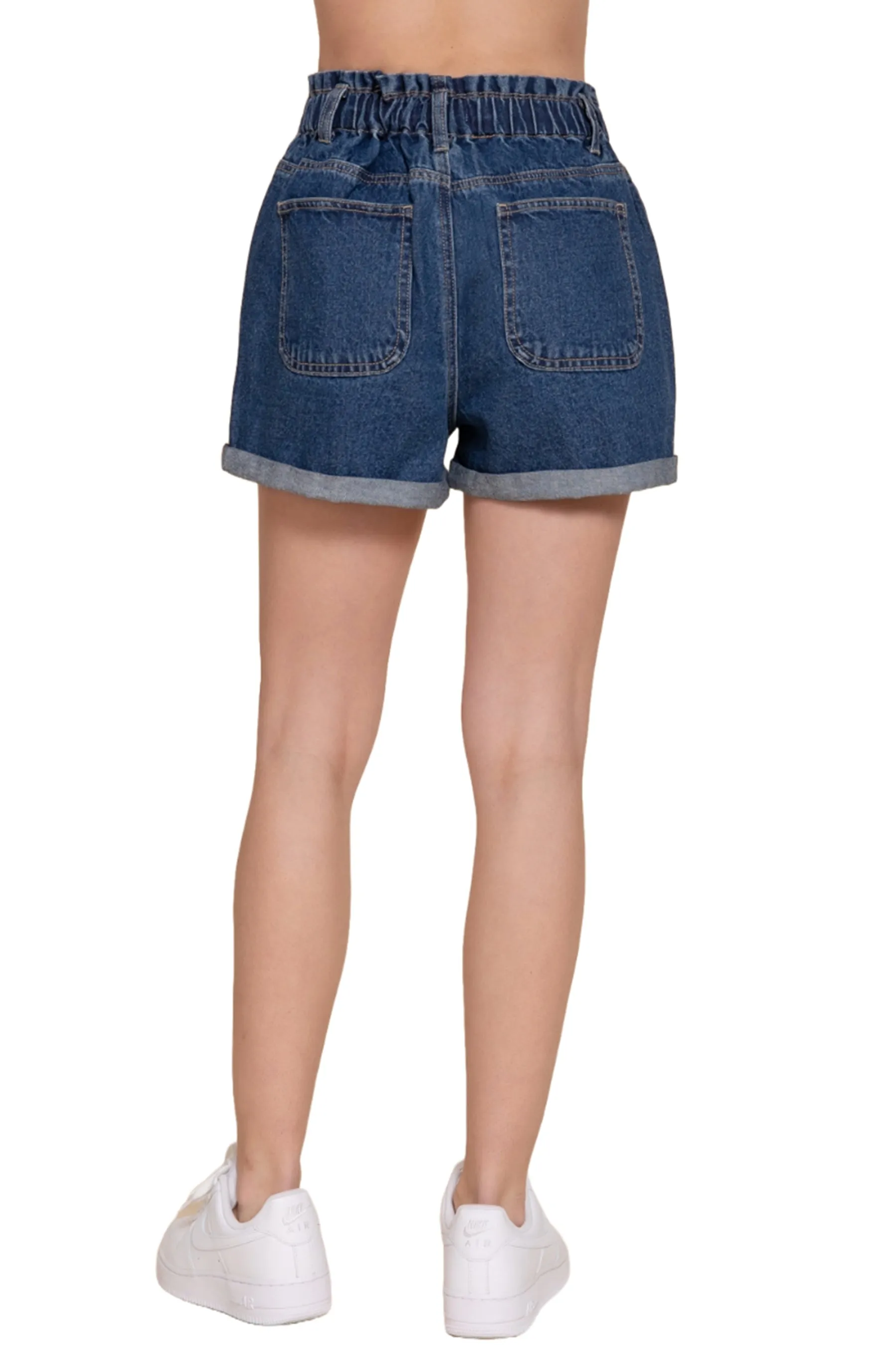 Women's Paper Bag Denim Shorts